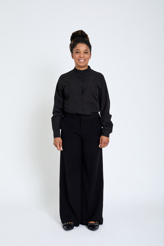 Women's Essential Band Collar Button Down (Currently Wholesale Only)